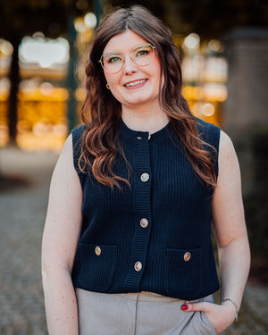 Stella vest ecru of donkerblauw