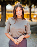 Morla SS jumper walnut melange