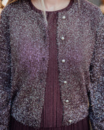 Nadine cardigan glitter zwart, ecru of rum raisin