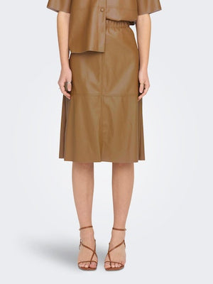 Savannah faux leather skirt toasted coconut