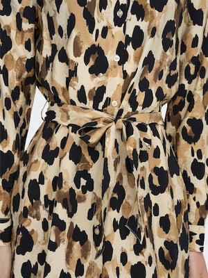 Adaline shirt dress whitecap leopard