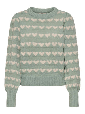 Sigrid pull hearts beige, roze of munt