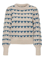 Sigrid pull hearts beige, roze of munt