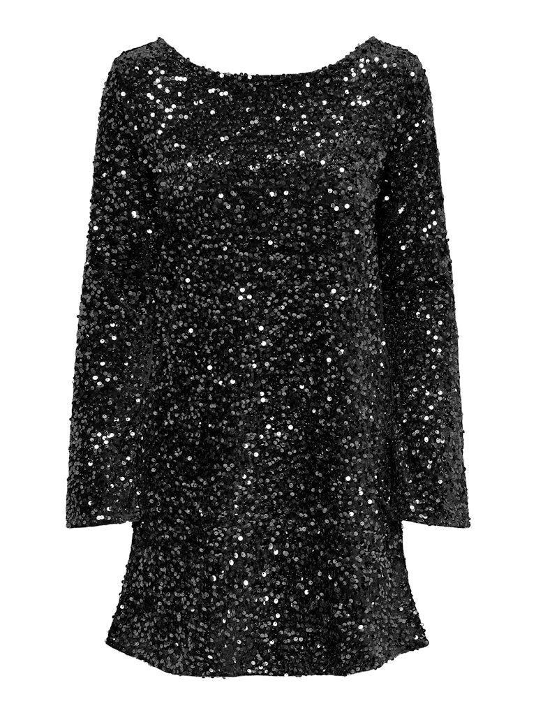 Sara bow sequins dress zilver of zwart