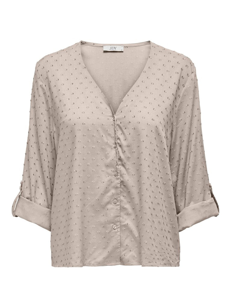 Diana Dobby shirt wit, beige of lichtblauw