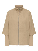 Memory rib jacket camel beige of grijs