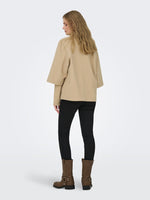 Memory rib jacket camel beige of grijs