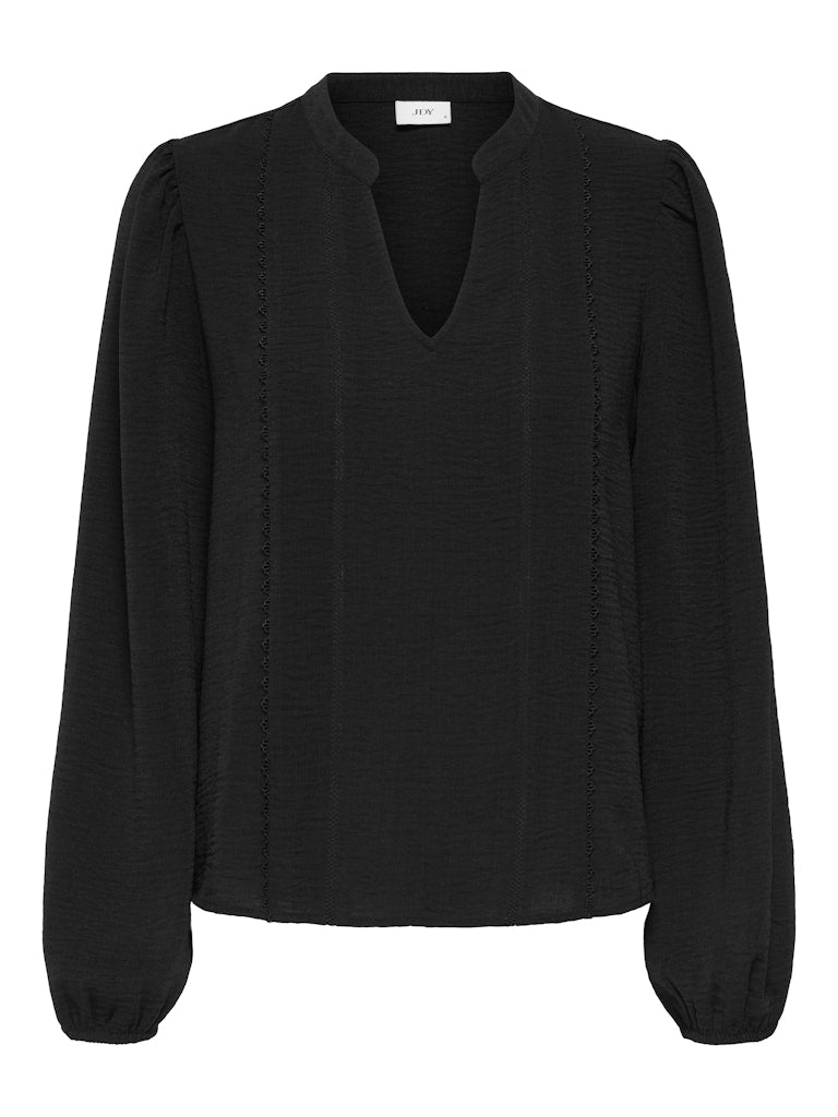Rachel v-neck top zwart, ecru of bordeaux