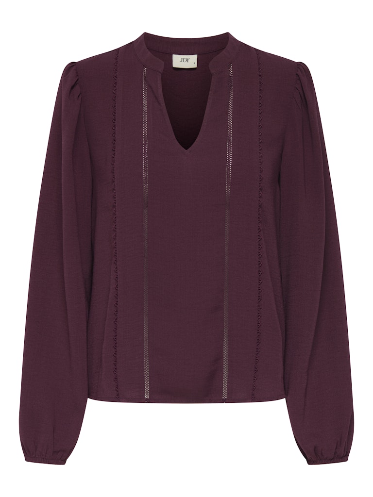 Rachel v-neck top zwart, ecru of bordeaux