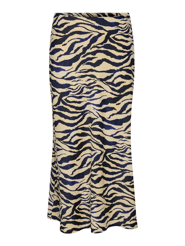 Urba satin skirt donkerblauw of beige-blauw zebra
