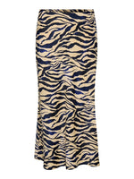 Urba satin skirt donkerblauw of beige-blauw zebra
