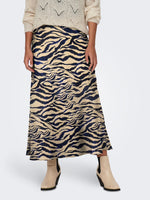 Urba satin skirt donkerblauw of beige-blauw zebra