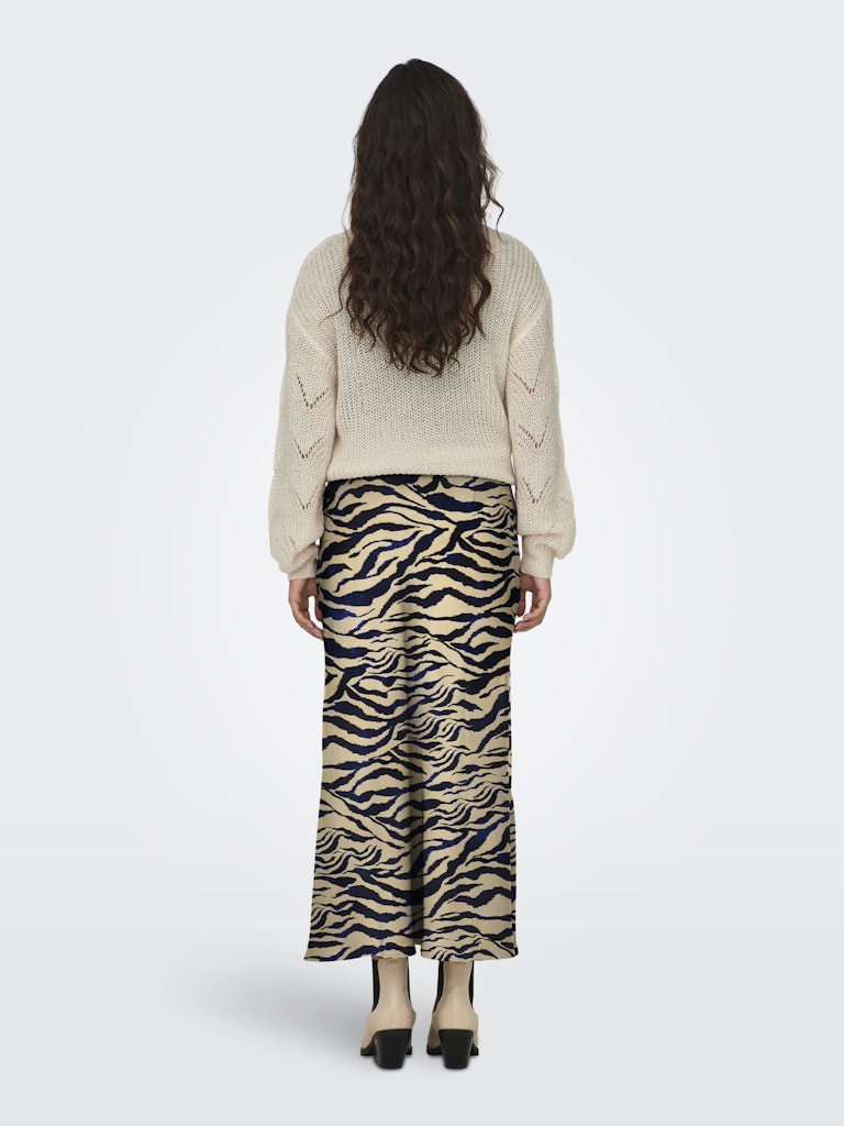 Urba satin skirt donkerblauw of beige-blauw zebra