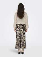 Urba satin skirt donkerblauw of beige-blauw zebra