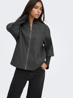 Memory rib jacket camel beige of grijs