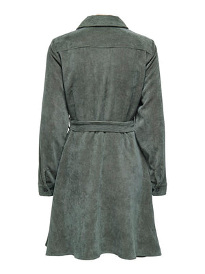 Ulla Ohio corduroy dress khaki of zwart