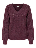 Aspen v-neck pull zwart of bordeaux
