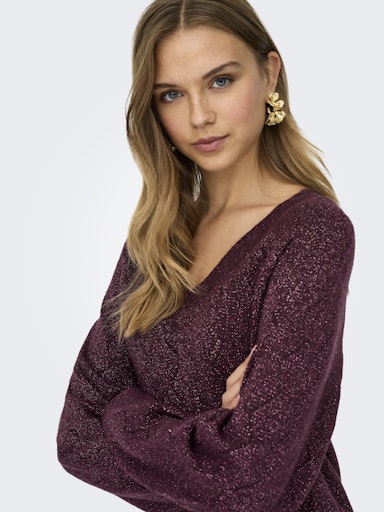 Aspen v-neck pull zwart of bordeaux