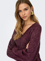 Aspen v-neck pull zwart of bordeaux