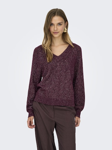 Aspen v-neck pull zwart of bordeaux