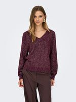 Aspen v-neck pull zwart of bordeaux