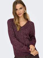 Aspen v-neck pull zwart of bordeaux