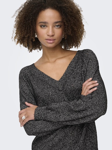 Aspen v-neck pull zwart of bordeaux