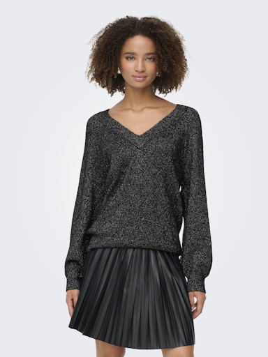 Aspen v-neck pull zwart of bordeaux