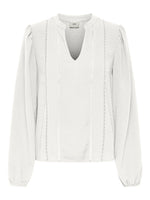 Rachel v-neck top zwart, ecru of bordeaux