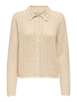 Camil collar cardigan beige of khaki