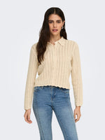 Camil collar cardigan beige of khaki