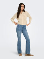 Camil collar cardigan beige of khaki