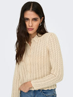 Camil collar cardigan beige of khaki