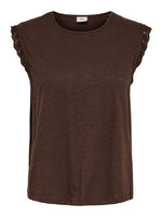 Salva crochet top beige of bruin
