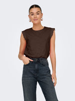Salva crochet top beige of bruin