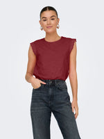 Salva crochet top oxblood red