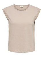 Salva crochet top beige of bruin