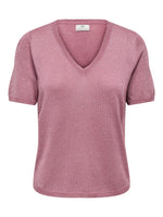 Bodilla lurex top donkerblauw, oudroze of beige