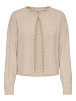 Emmali pearl cardigan bruin of beige