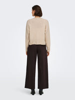 Emmali pearl cardigan bruin of beige