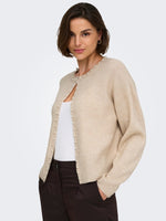 Emmali pearl cardigan bruin of beige