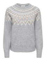 Junie fair isle pull bruin of grijs