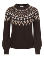 Junie fair isle pull bruin of grijs
