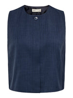 Vesta waistcoat navy blazer pinstripe
