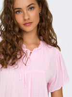 Lima dot top lichtblauw, roze of ecru