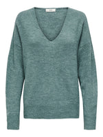 Elanora v-neck pull roze, petrol en lichtgroen