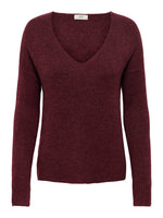 Elanora v-neck pull blauw, bordeaux of roze