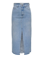 Bella long denim skirt light blue