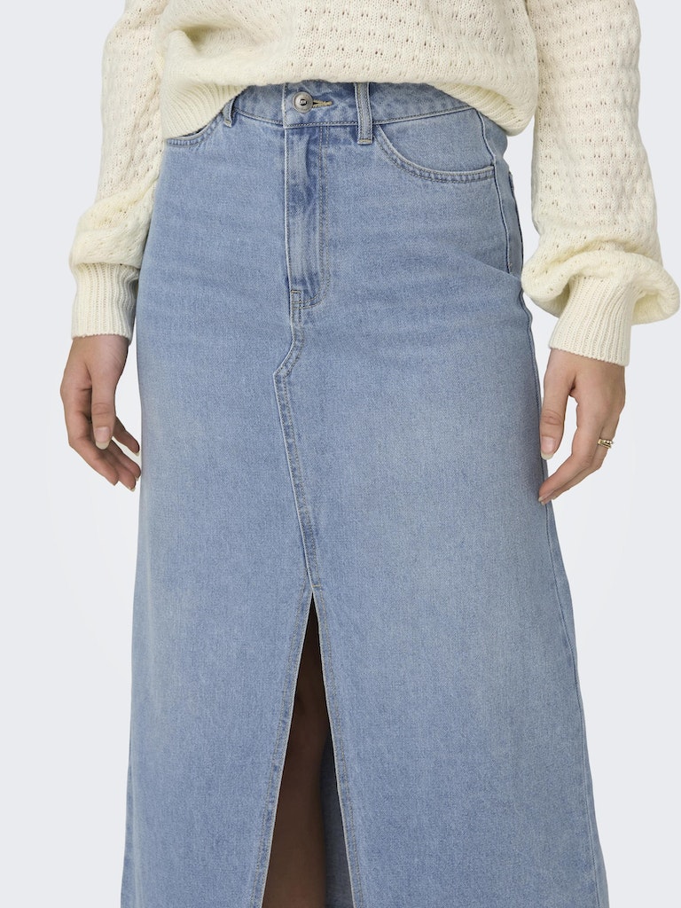 Bella long denim skirt light blue