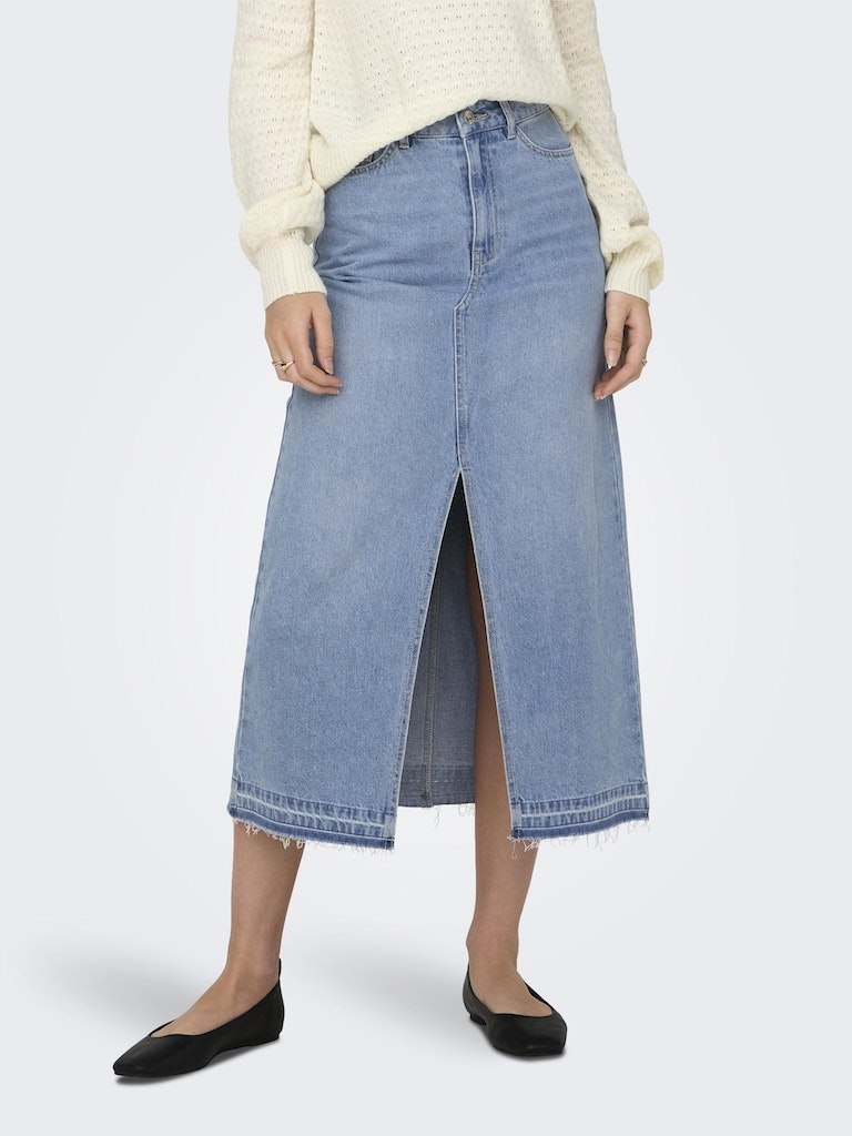 Bella long denim skirt light blue